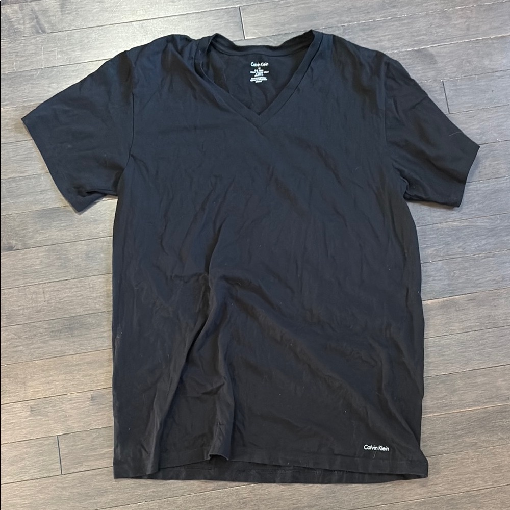 Calvin Klein Black Short Sleeve V Neck Tee Men’s M